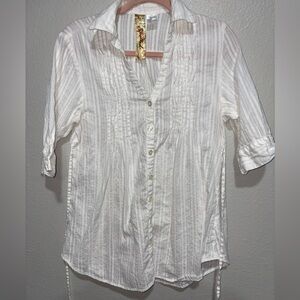 Spoiled White Button Down Shirt for Women